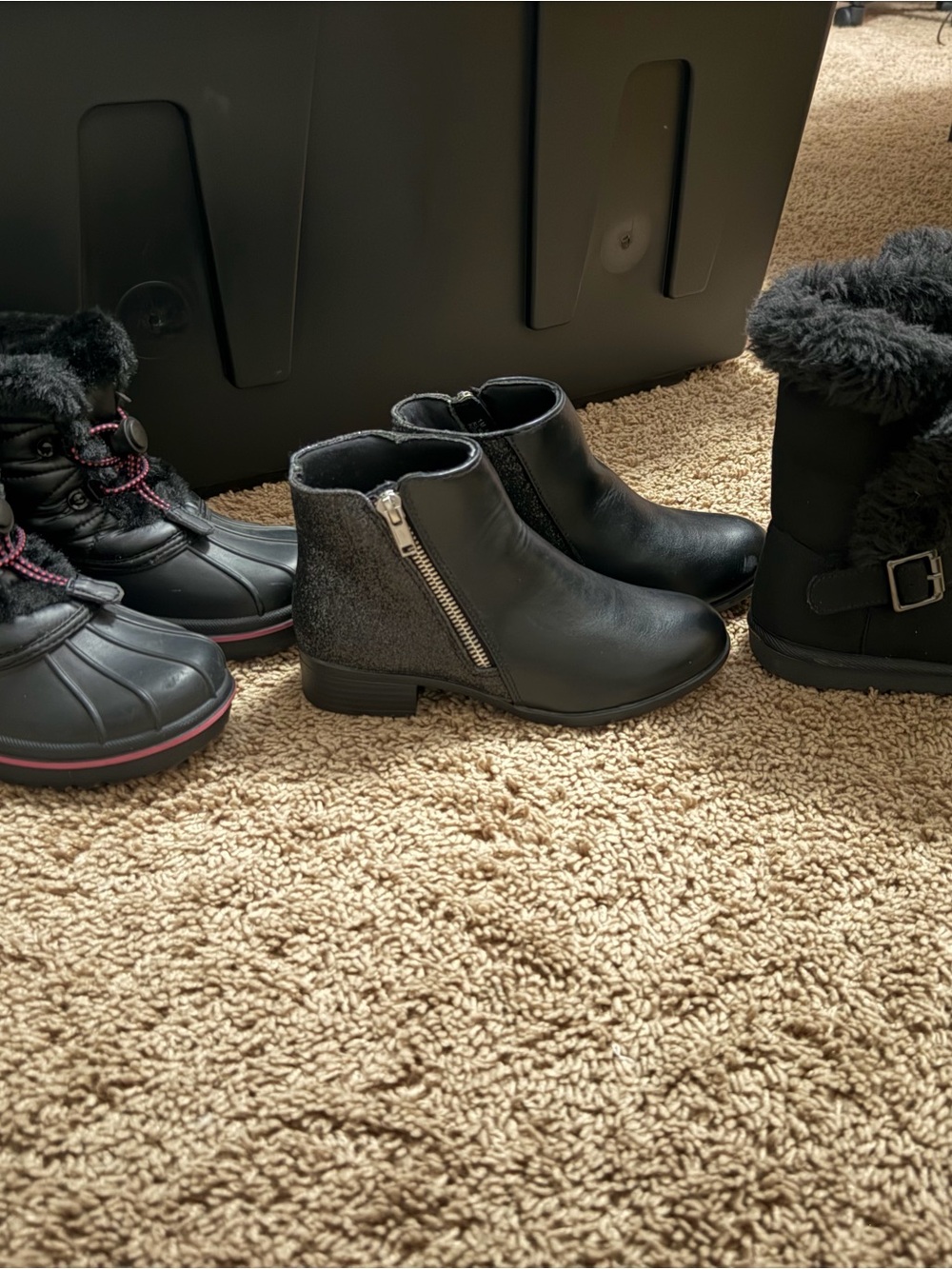 Place Black Side-Zip Ankle Boots for Kids